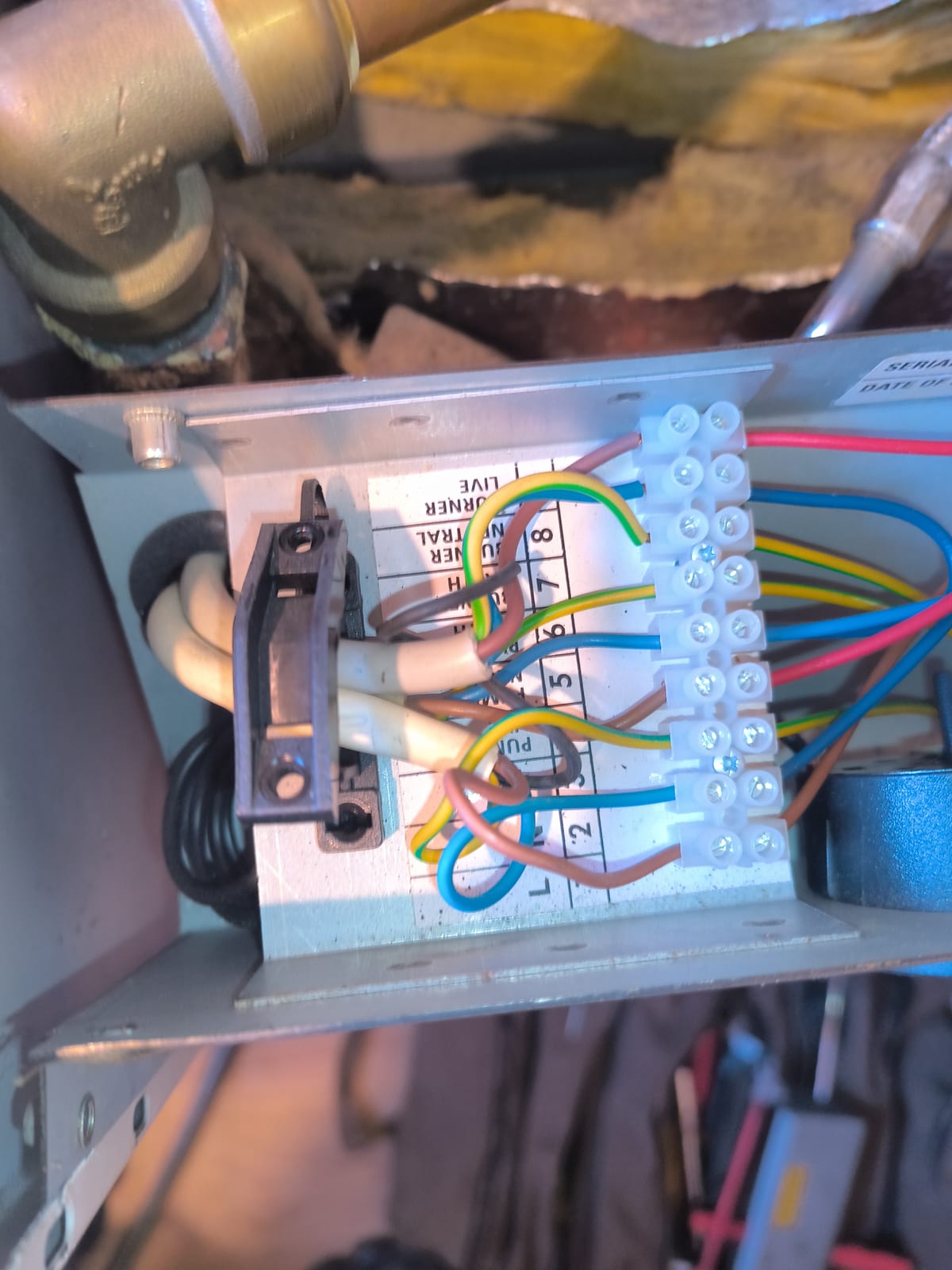 Boiler control terminal wiring