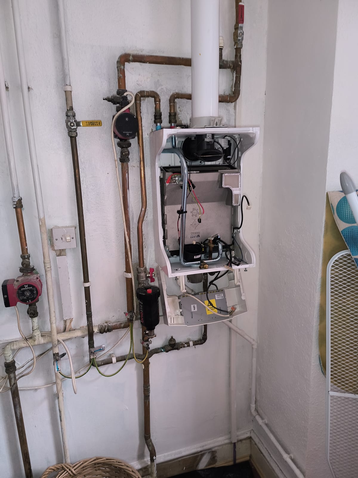 Open boiler with pipework and MagnaClean
