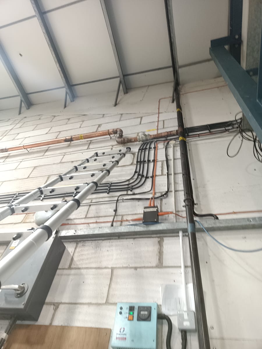 Commercial plant room controls and access ladder